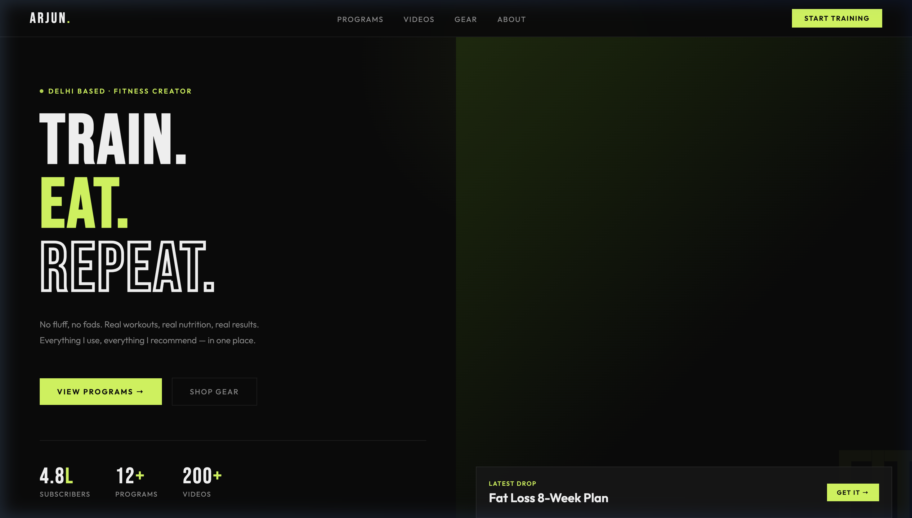 FitCreator — Fitness Portfolio Website